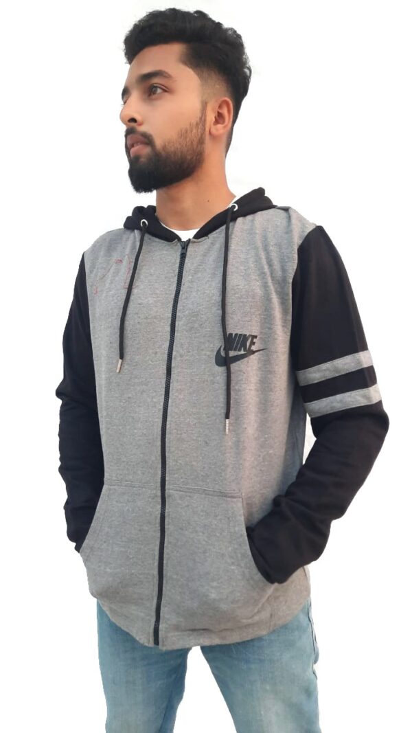 Customized Grey and Black Combination Hoodie